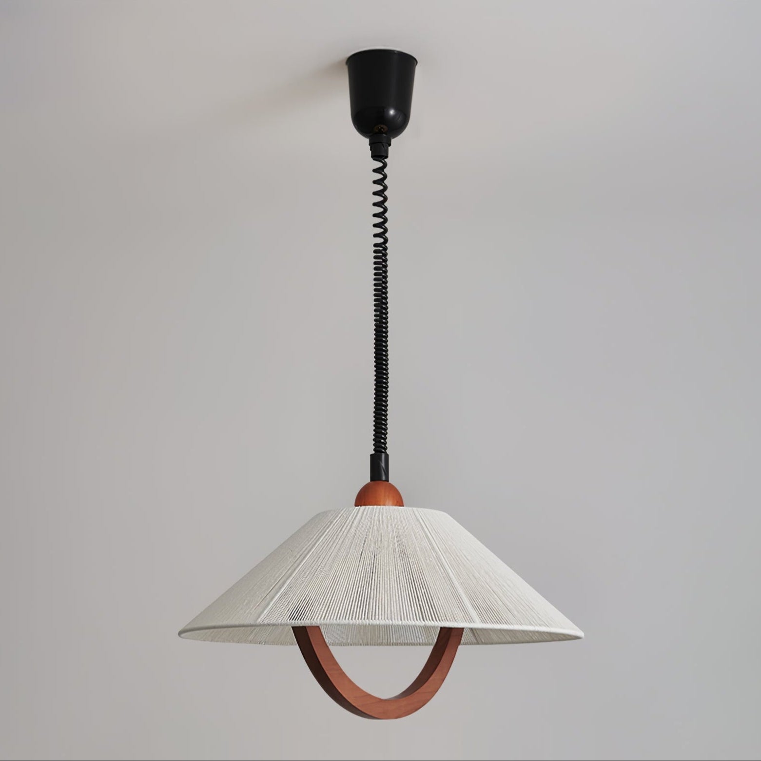 Eleanor Minimalistische Pendelleuchte aus Holz und Stoff-Letslighting