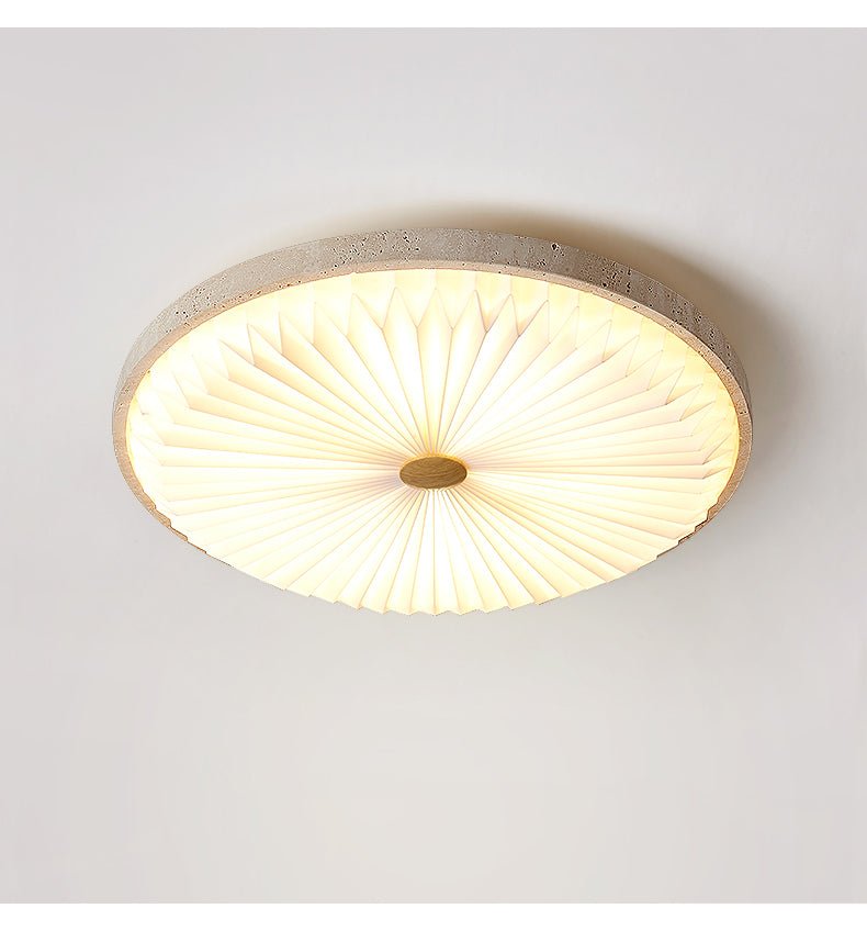 Ciloraris Textured Travertine Ceiling Light - Neutralighting