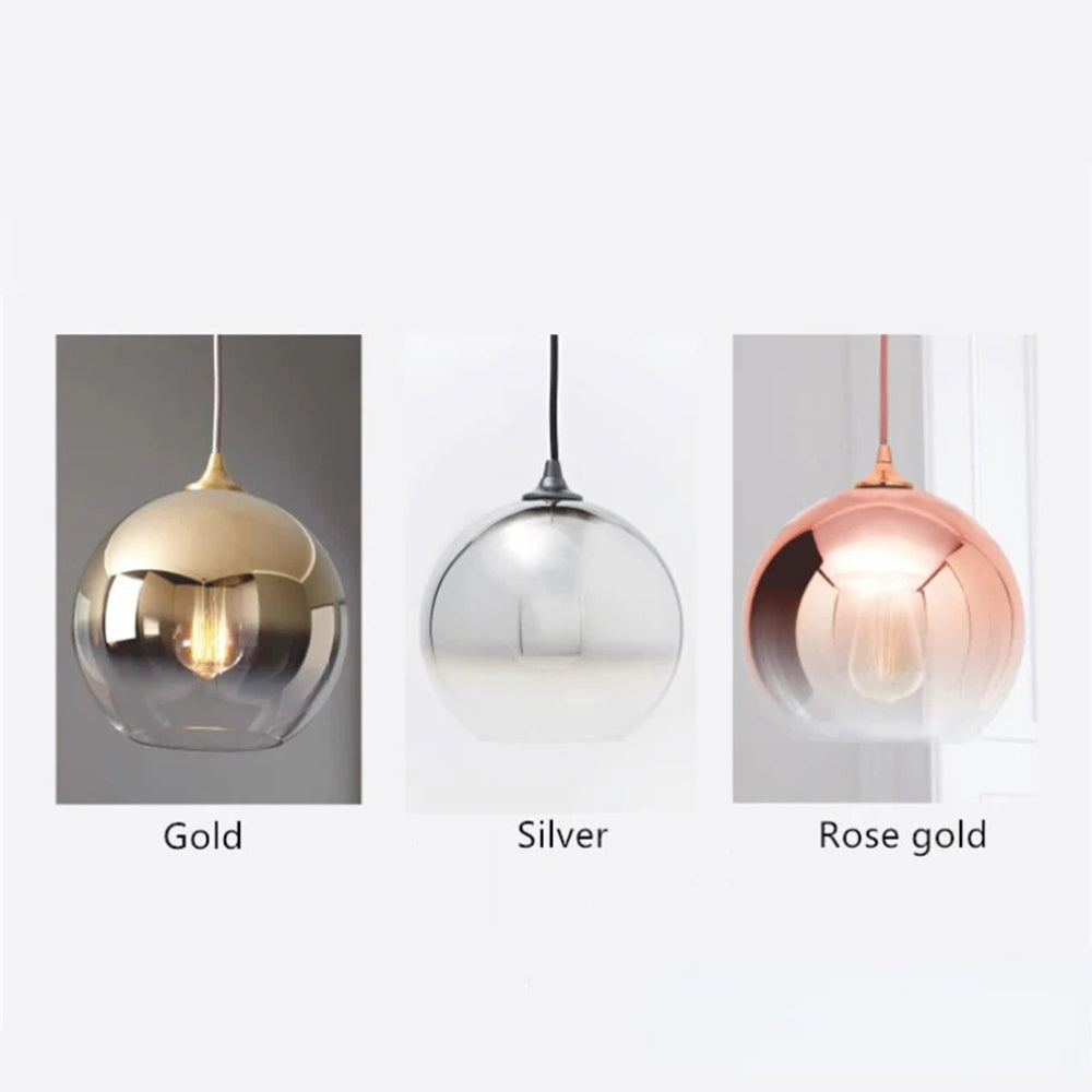 Arisha Modern Kugel LED Pendelleuchte Gold/Silber/Roségold Esszimmer Metall Glas