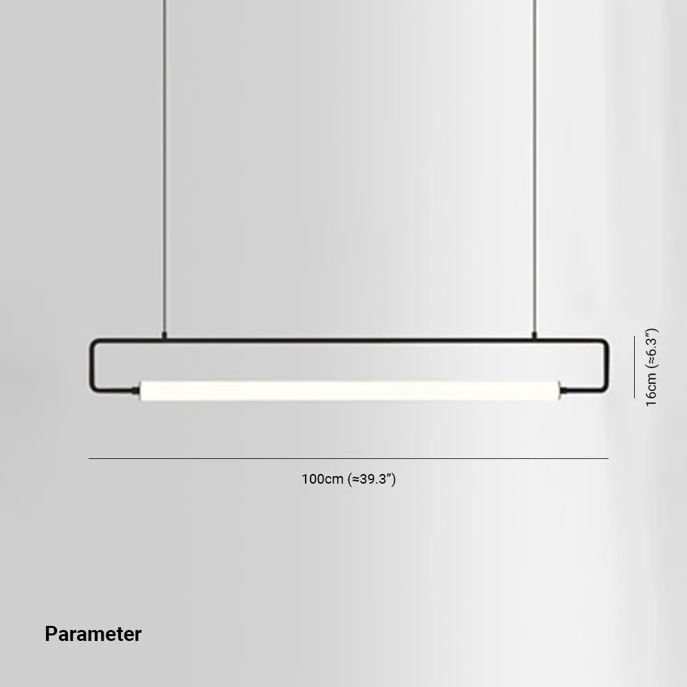 Airsha Minimalistisch Pendelleuchte Linear, Schwarz/Gold, Esstisch