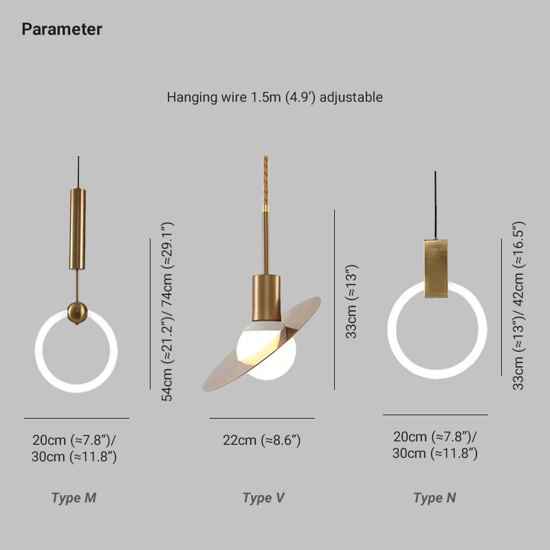 Kristy Pendelleuchte Ring, Geometrisch, Kugel, Gold, Metall/Glas, Wohnzimmer