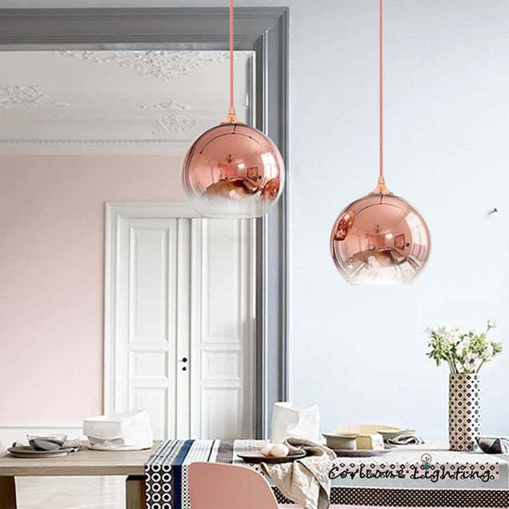 Arisha Modern Kugel LED Pendelleuchte Gold/Silber/Roségold Esszimmer Metall Glas