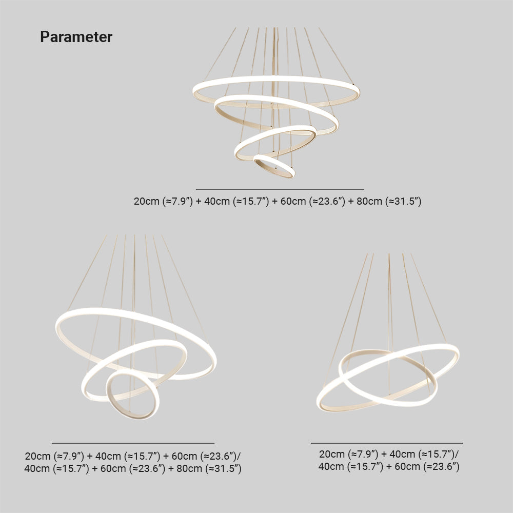 Arisha Pendelleuchte Modern Ring LED Ess/Schlaf/Wohnzimmer
