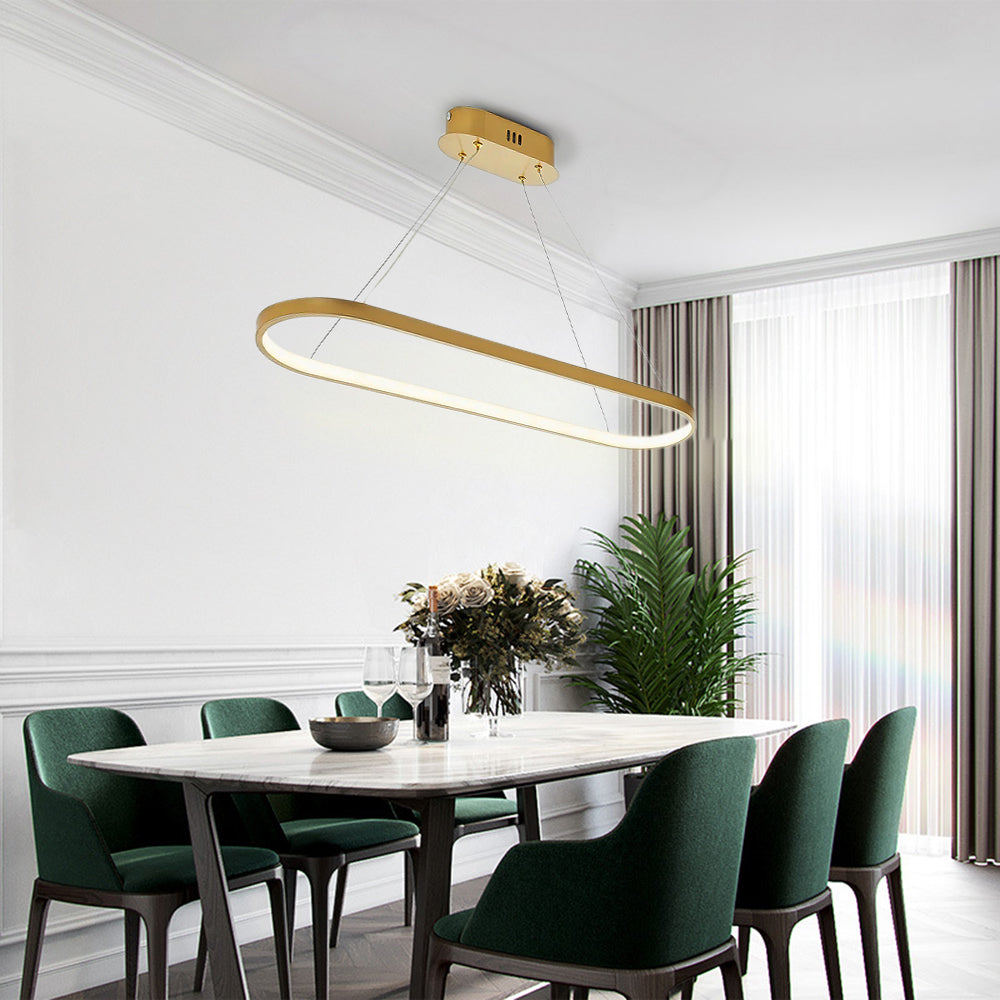 Arisha Modern Pendelleuchte Linear Schwarz/Weiß/Gold Esszimmer Metall