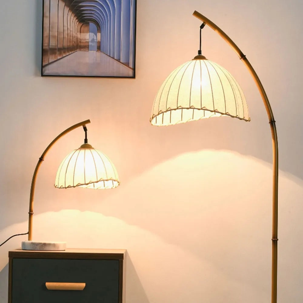 Muto Vintage LED Stehlampe Ess/Wohn/Schlafzimmer Metall/Stoff