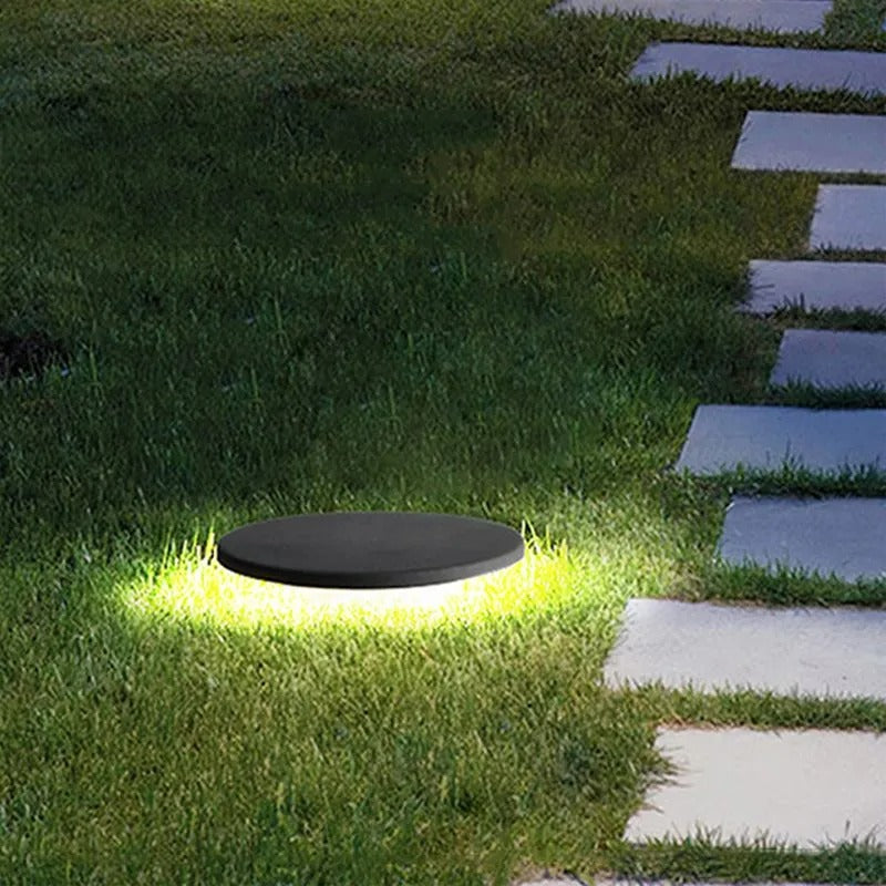 Ray Rund LED Außenleuchte Schwarz Garten/Flur/Terrasse Metall Rasenfläche Solarenergie