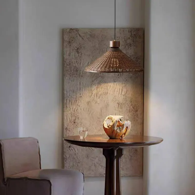 Silva Retro Design LED Pendelleuchte Rattan Wohnzimmel/Esstisch