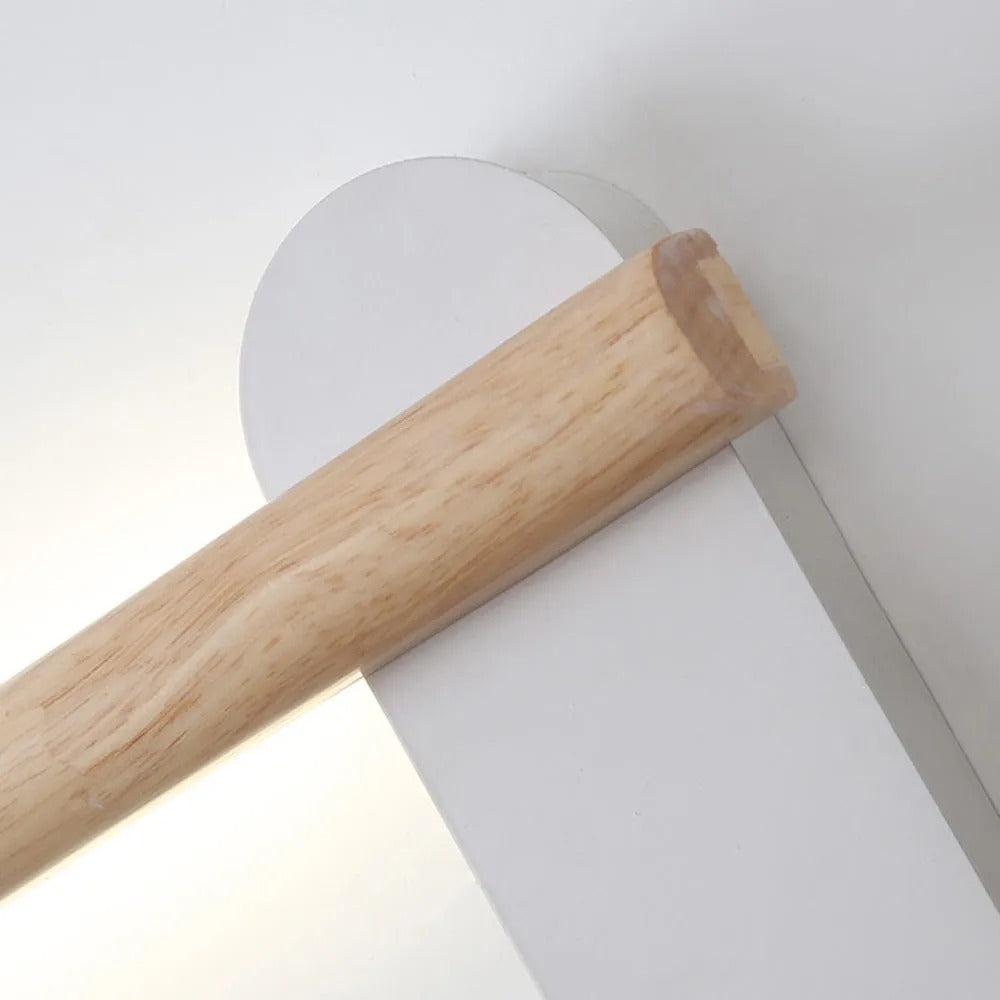 Muto Moderne Lineare LED Wandleuchte Holz Schlaf/Wohnzimmer Holz Größen 40cm 50cm 60cm