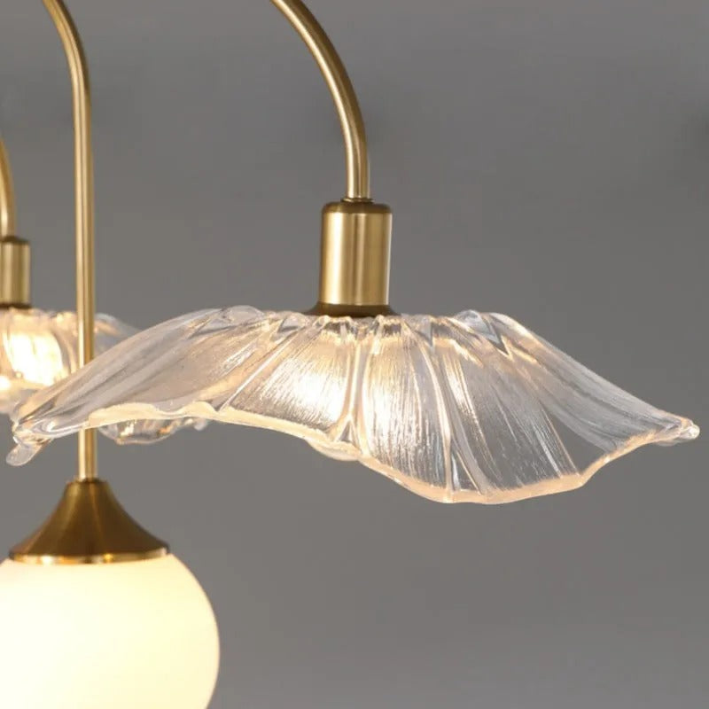 Valentina Nordic LED Kronleuchter Gold Glas Wohn/Esszimmer/Schlafzimmer