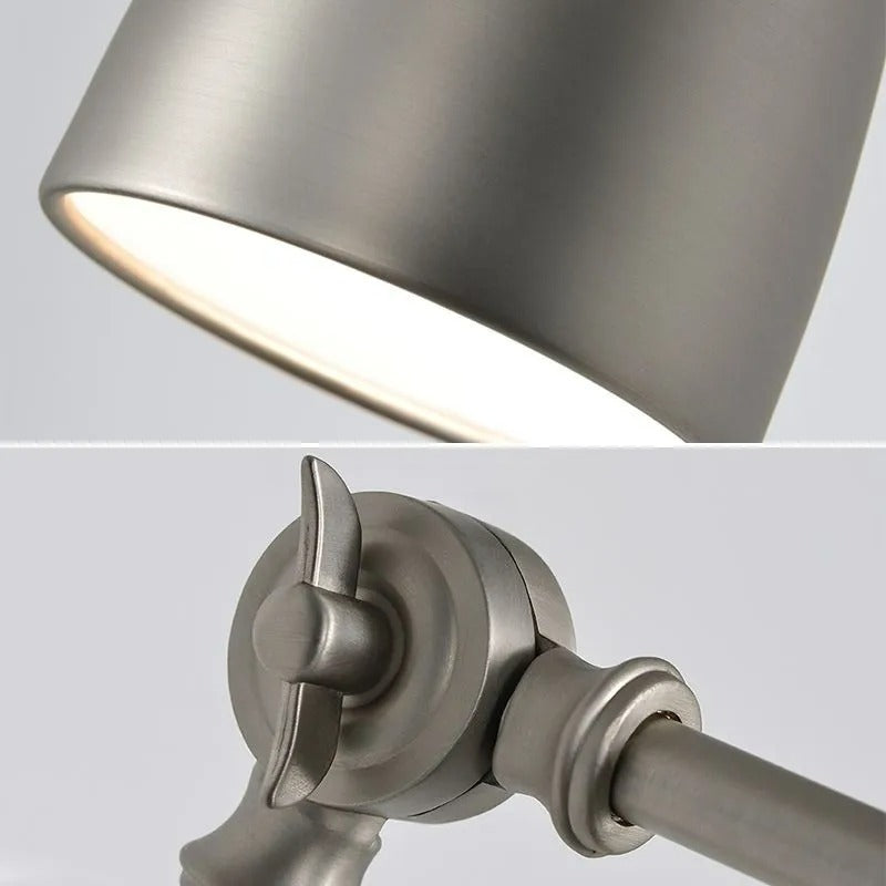 Silva Verstellbare Wandleuchte, Gewölbt, Schwarz/Weiß/Nickel, Wohnzimmer