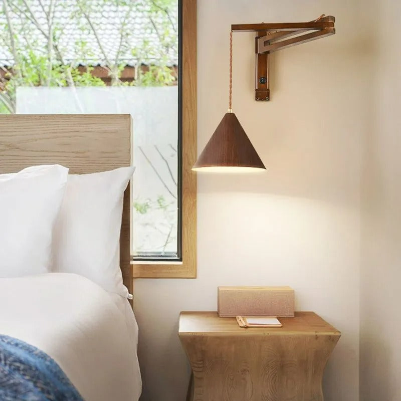 Muto Minimalistisch LED Verstellbare Wandleuchte Innen2 Farben Schlaf/Wohnzimmer Holz/Metall