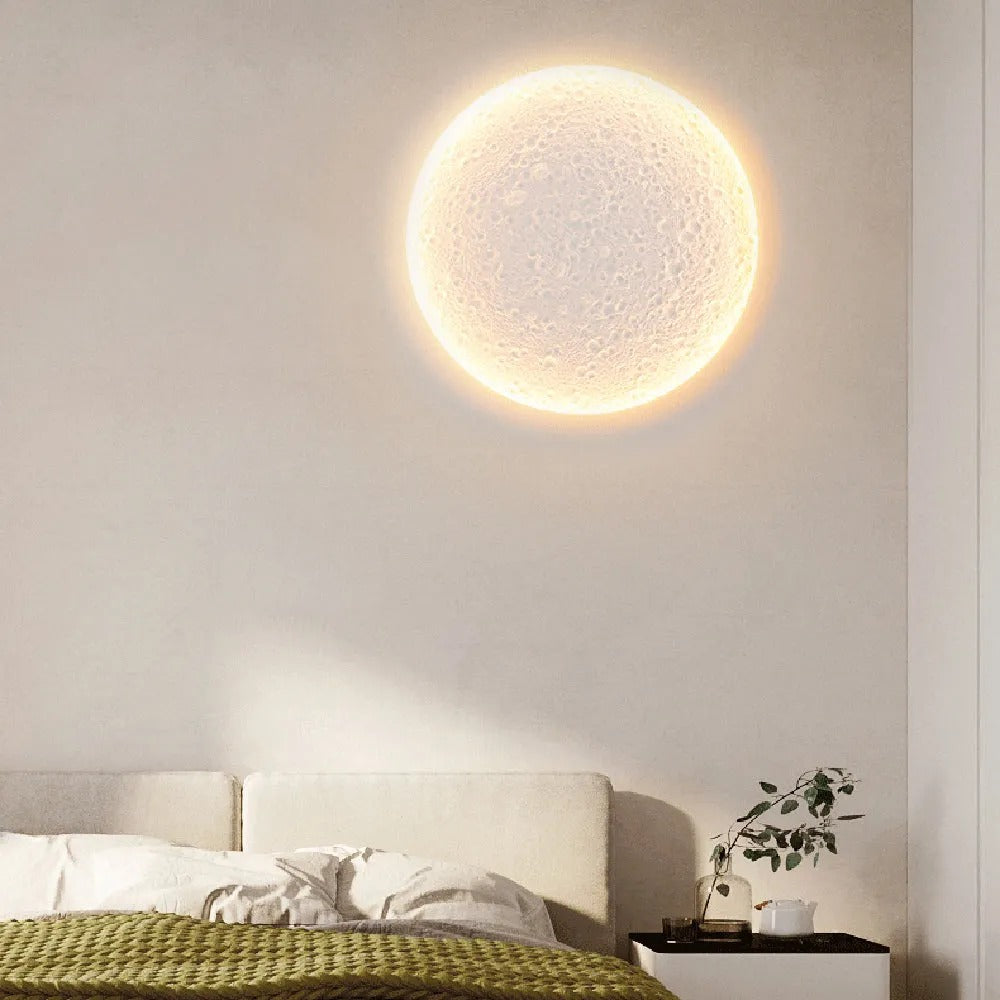 Aria Mond Wandmalerei Lampe Fernbedienung Dimmbar, 2 Stil