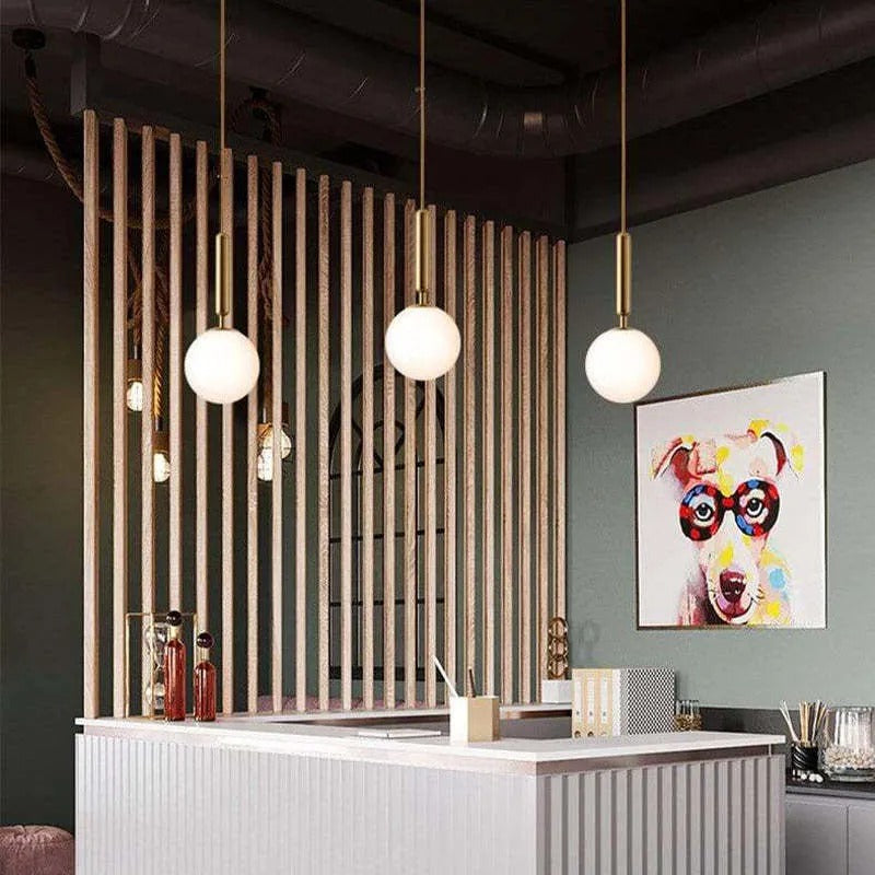 Valentina Modern LED Pendelleuchte Kugel Weiß Ess/Schlafzimmer Metall/Glas