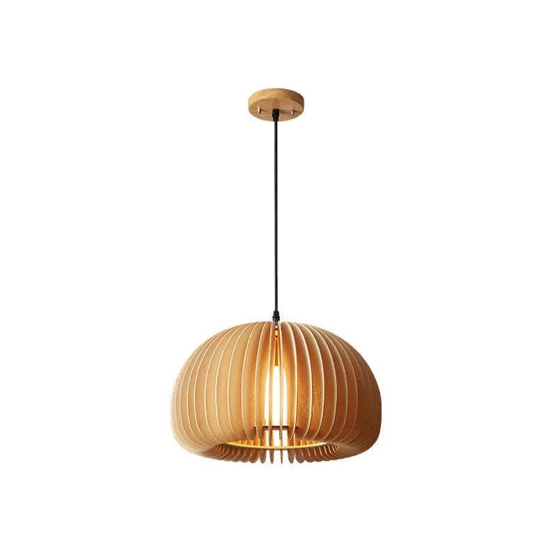 Muto Design LED Pendelleuchte Schlafzimmer/Esszimmer Holz/Metall Kürbis