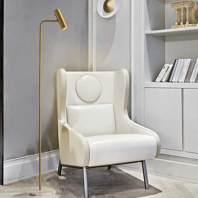 Arisha Modern/Minimalistisch Stehleuchte Vertikal, Schwarz/Weiß/Gold, Schlafzimmer, Metall