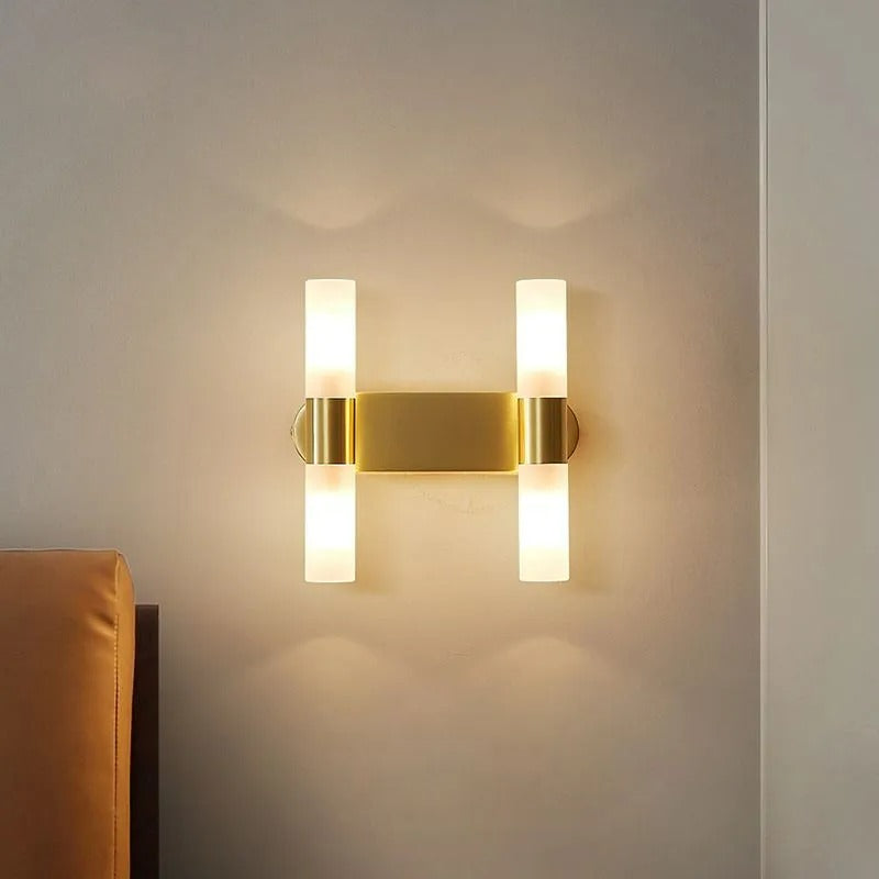Arisha Modern LED Wandleuchte Gold Wohn/Schlafzimmer Metall Acryl