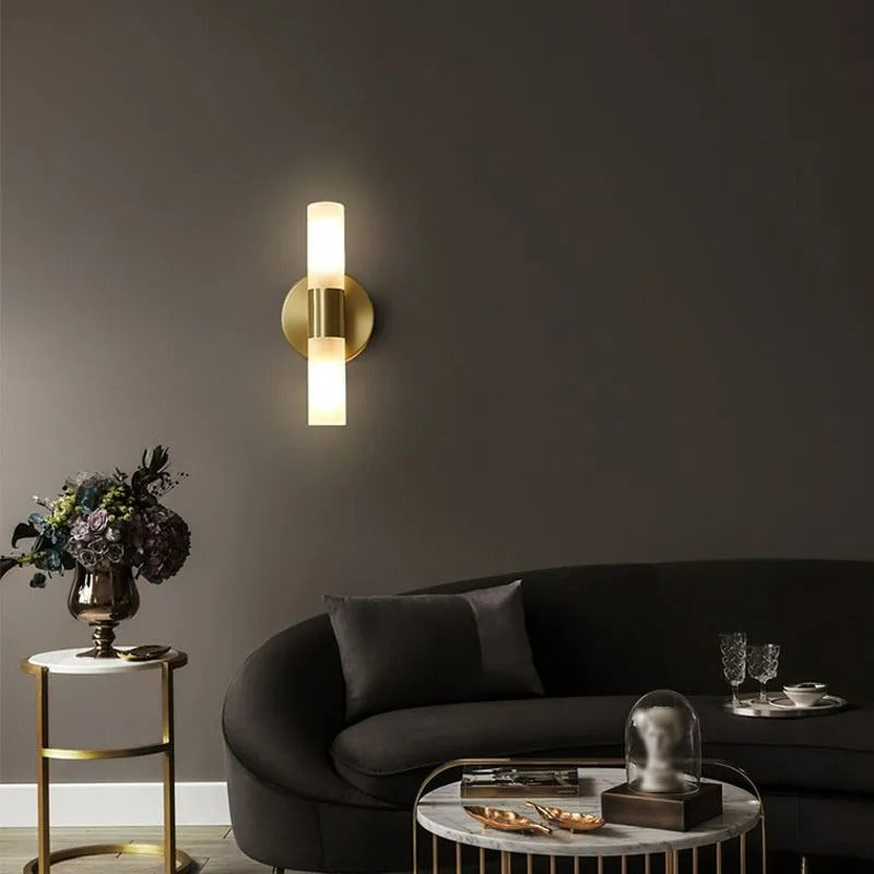 Arisha Modern LED Wandleuchte Gold Wohn/Schlafzimmer Metall Acryl