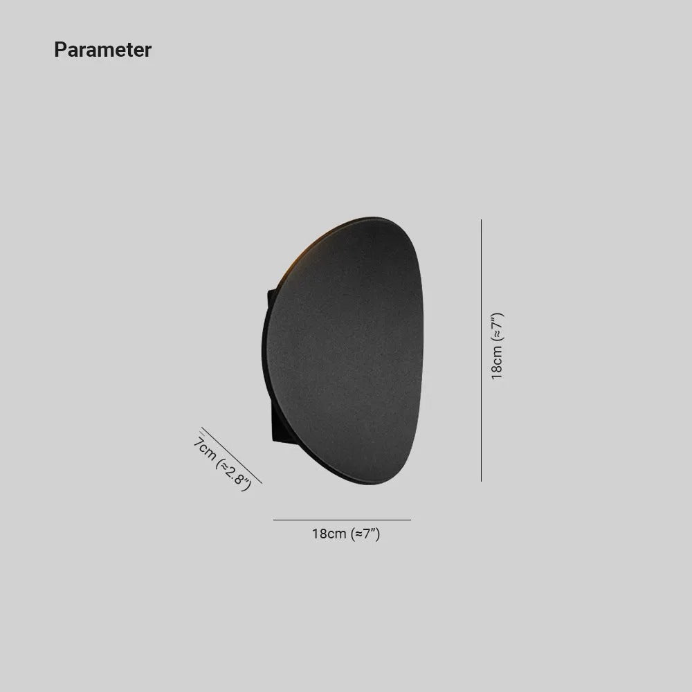 Ray Moderne minimalistische Kieselsteine geformt LED Außenwandleuchte Schwarz/Grau Terrasse Metall/Acryl Außenbereich Wasserdicht2 Farben, 18CM Lang