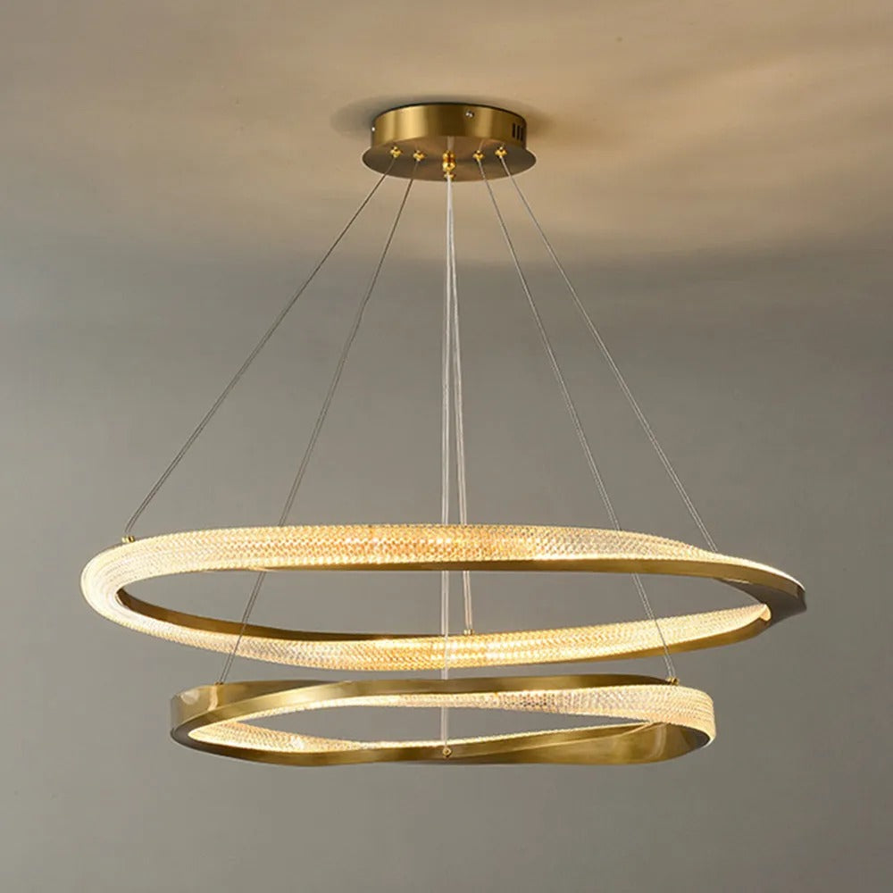 Arisha Modern LED Pendelleuchte Gold Ess/Wohn/Schlafzimmer Metall&Acryl Dimmbar