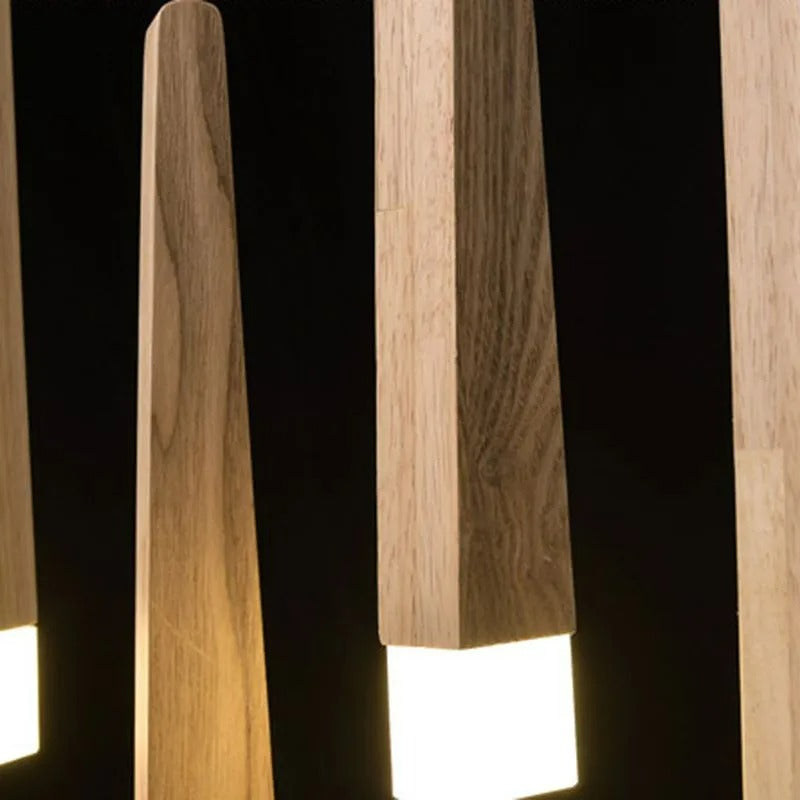 Muto Pendelleuchte Linear, Holz & Acryl für Esszimmer