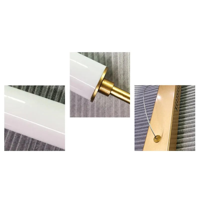 Airsha Minimalistisch Pendelleuchte Linear, Schwarz/Gold, Esstisch