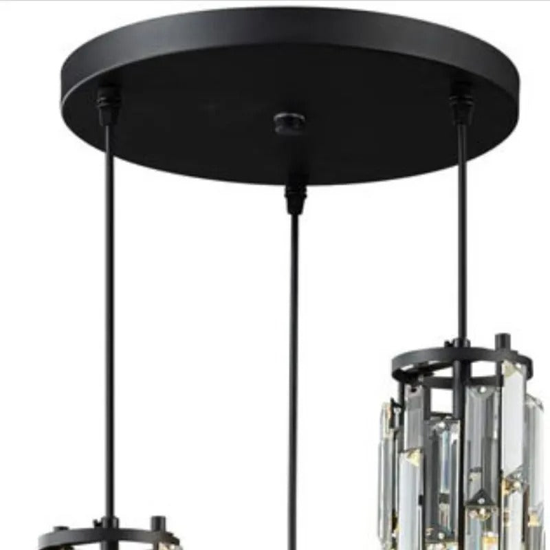 Kristy Design Clusterförmig LED Pendelleuchte Schwarz/Gold Esszimmer Esstisch Kristall 1/3/4-flammig