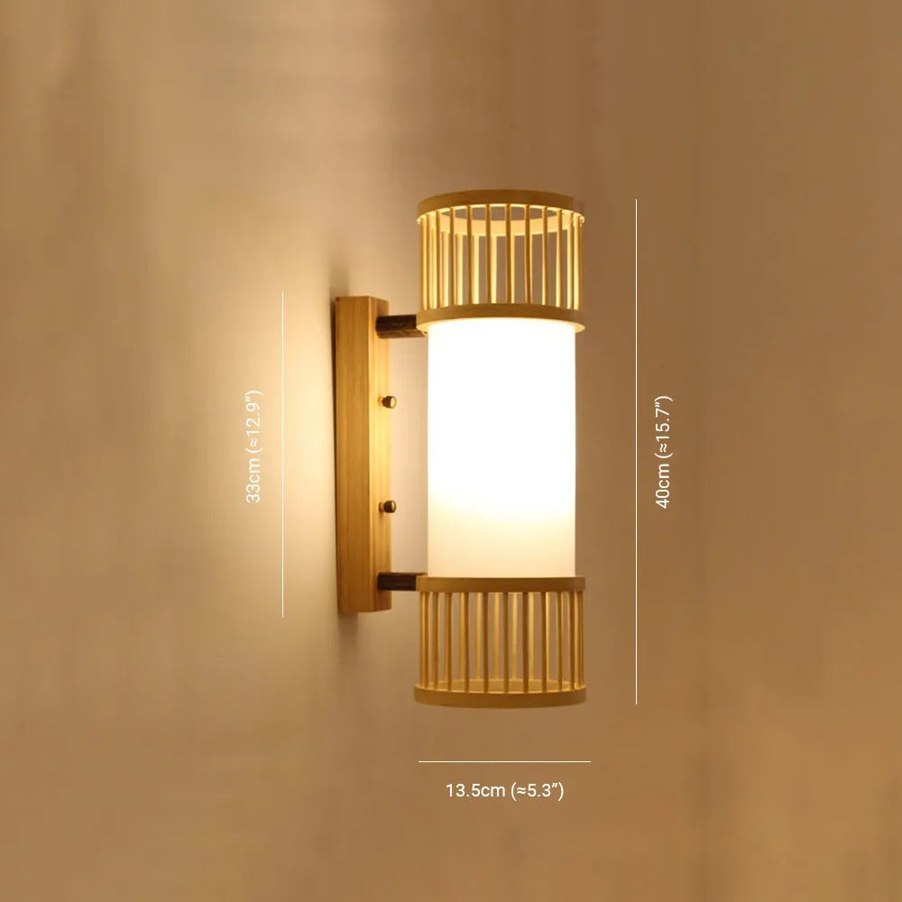 Muto Rustikale LED Wandleuchte Rattan/Acryl 4 Stile Schlafzimmer