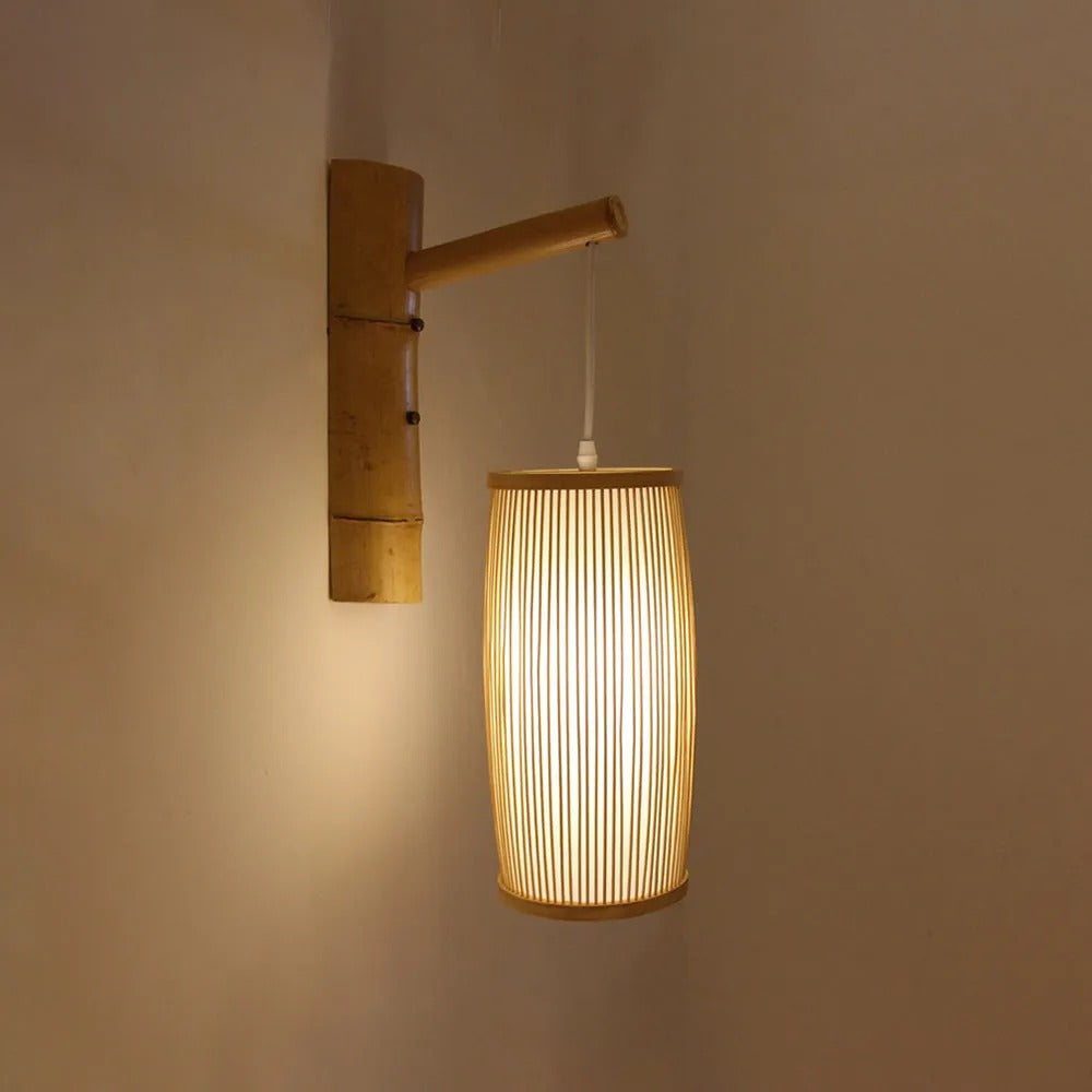 Muto Rustikale LED Wandleuchte Rattan/Acryl 4 Stile Schlafzimmer