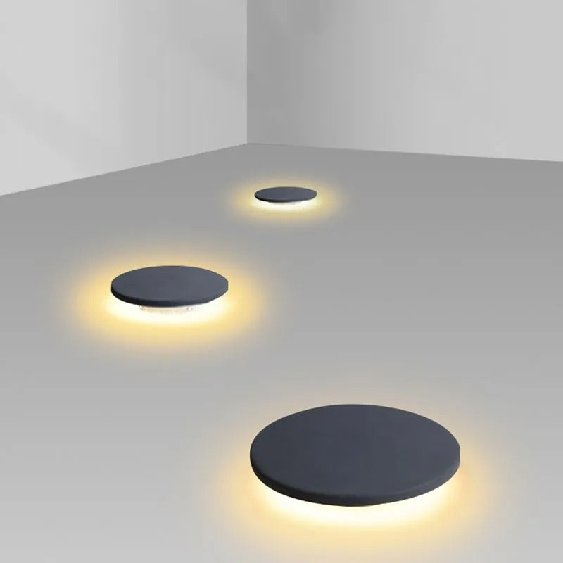 Ray Rund LED Außenleuchte Schwarz Garten/Flur/Terrasse Metall Rasenfläche Solarenergie