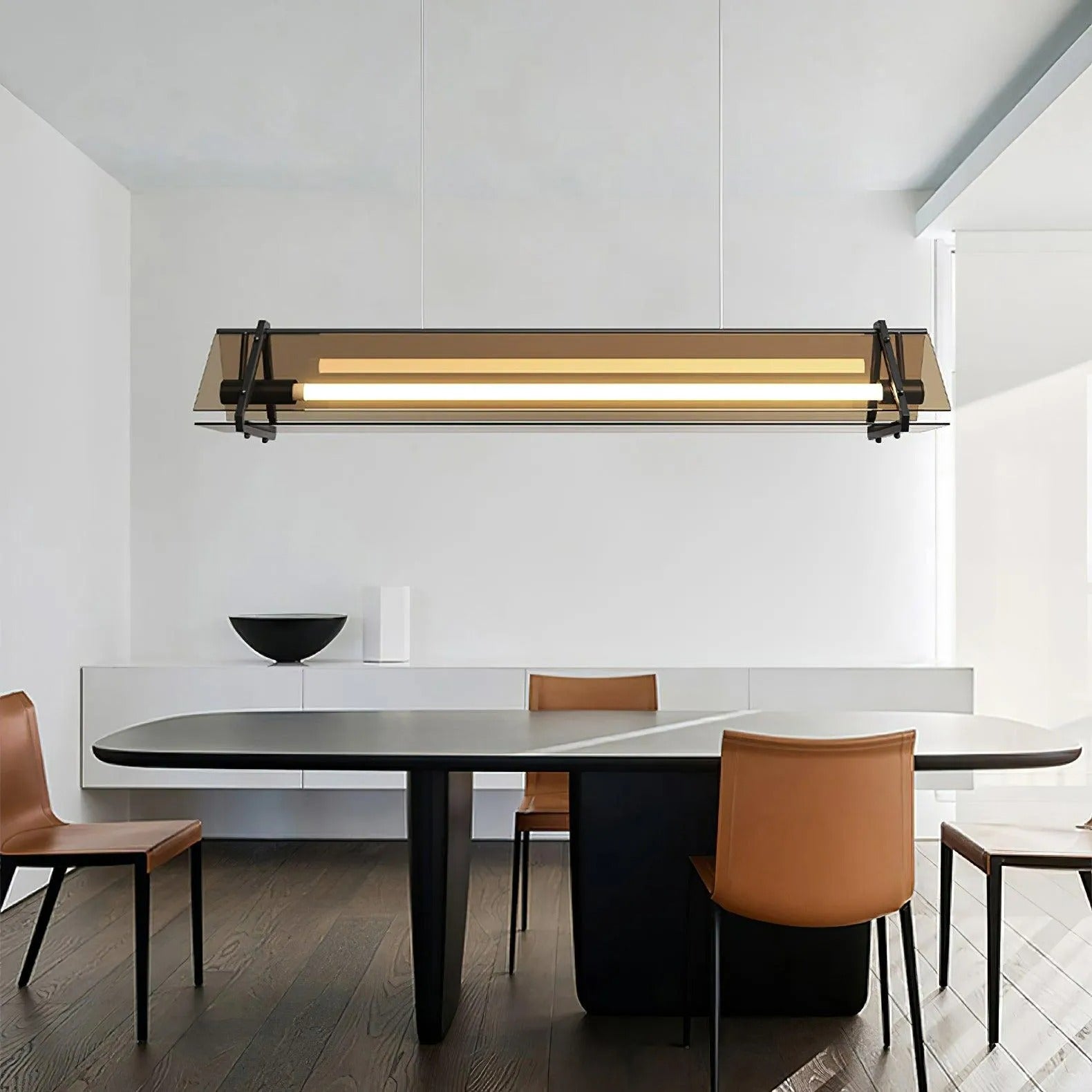 Arisha Industrielle LED Pendelleuchte Schlaf/Wohnzimmer Gold Glas
