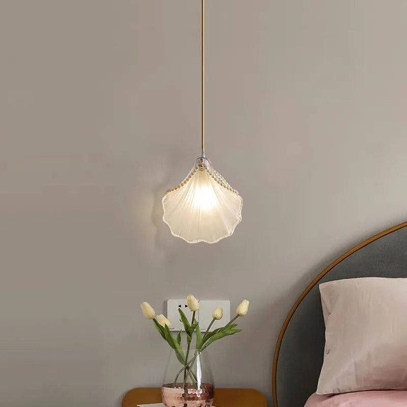 Modern Pendelleuchte Perlenmuschel Schlafzimmer, Weiß, Acryl Metall