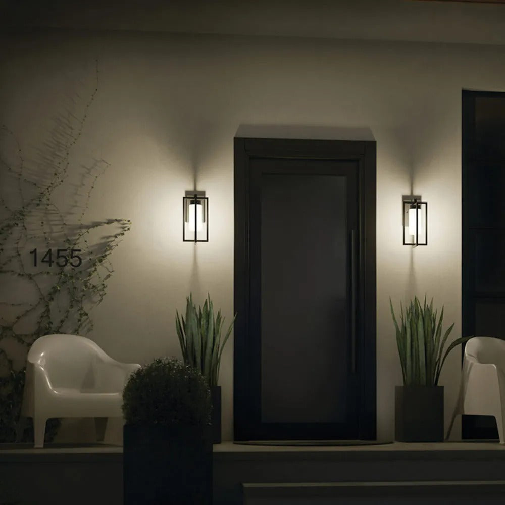 Ray Modern Rechteckig LED Wandleuchte Außen Zäunen/Toren/TerrassenSchwarz Metall 57CM Lang