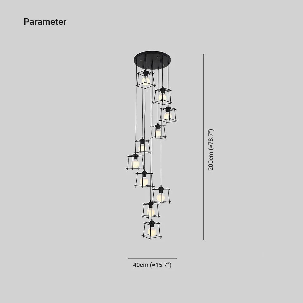 Silva Minimalistische Käfig Pendelleuchte Wohnzimmer, Schwarz