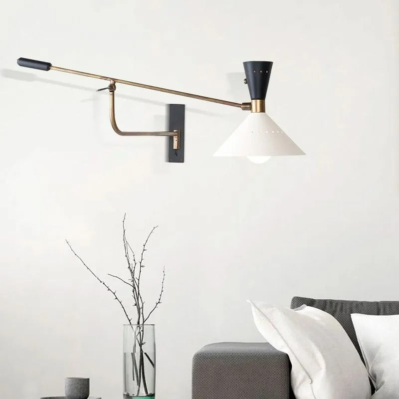 Arisha Nordic Wandleuchte Verstellbar, Weiß, Schlafzimmer, Metall