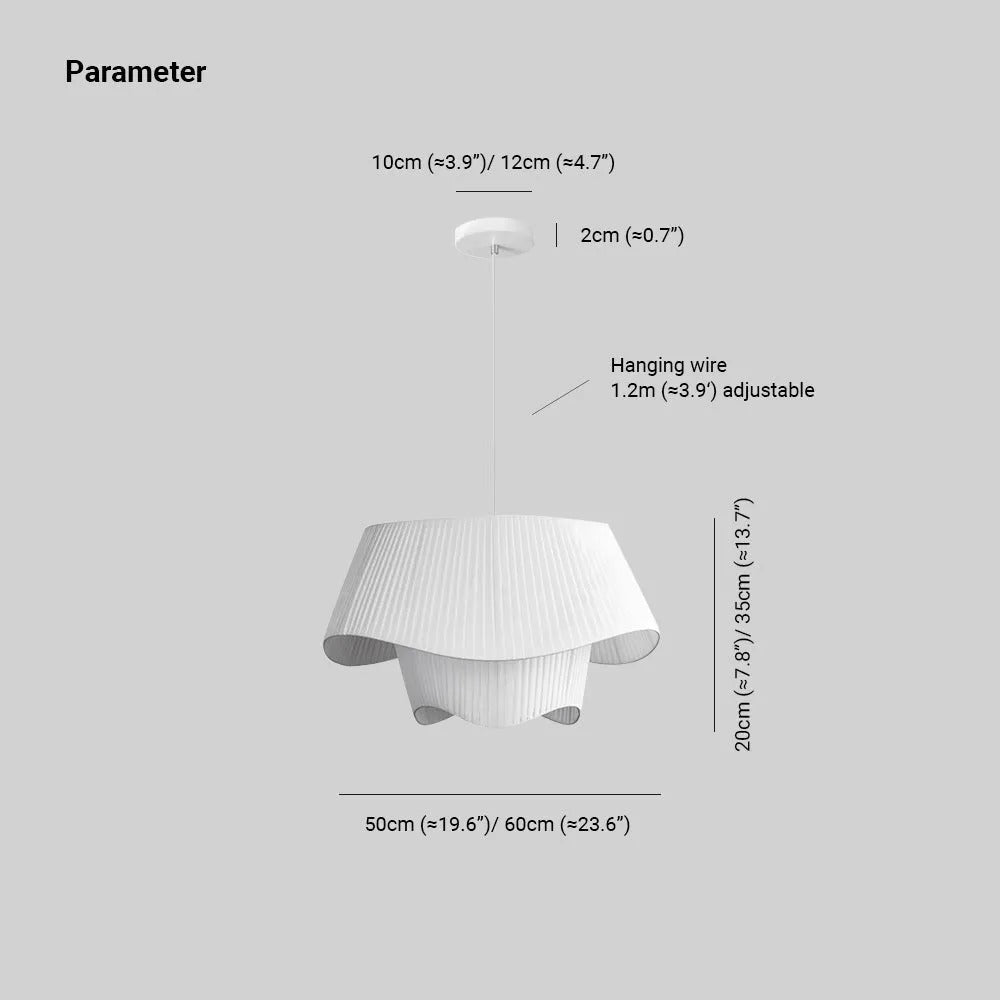 Ritta Modern LED Pendelleuchte WeißEsstisch/Wohn/Schlafzimmer änderbarStoff Durchmesser 50/60cm