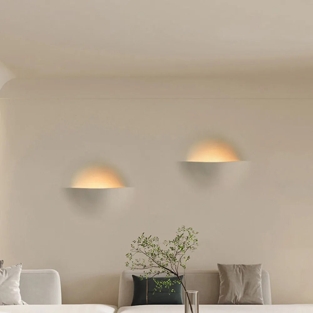 Arisha Wandleuchte Putz Weiß Wohnzimmer