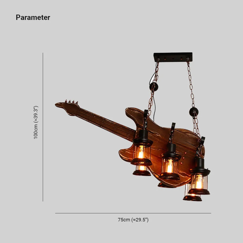 Epoch Farmhouse Pendelleuchte Guitar, Walnuss, Metall Holz