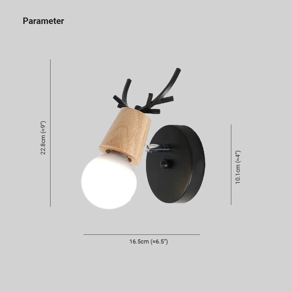 Muto Modern Antler LED Wandleuchte Schwarz Weiß Schlafzimmer/Badezimmer Metall Holz Glas