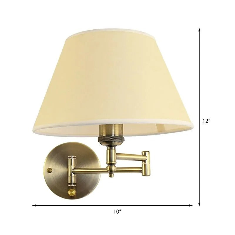 Arisha Vintage Wandleuchte Plissee, Weiß/Beige, Wohnzimmer, Stoff