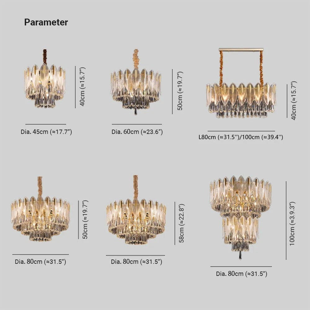 Kristy Postmodern LED Kronleuchter Schlaf/Wohn/Esszimmer Metall&Kristall