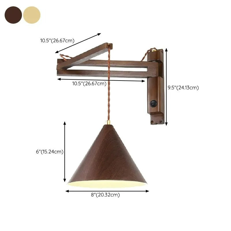 Muto Minimalistisch LED Verstellbare Wandleuchte Innen2 Farben Schlaf/Wohnzimmer Holz/Metall