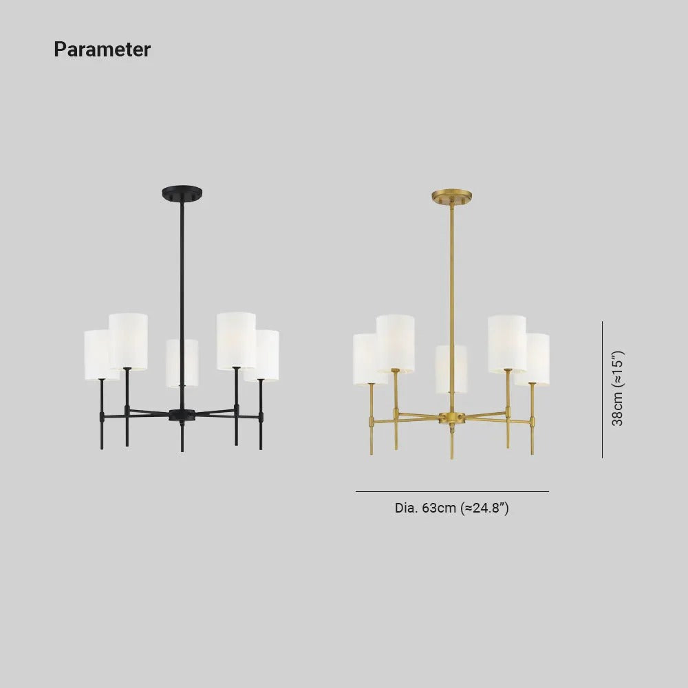 Silva Modern LED Kronleuchter Schwarz/Gold Metall/Textil Schlafzimmer/Wohnzimmer