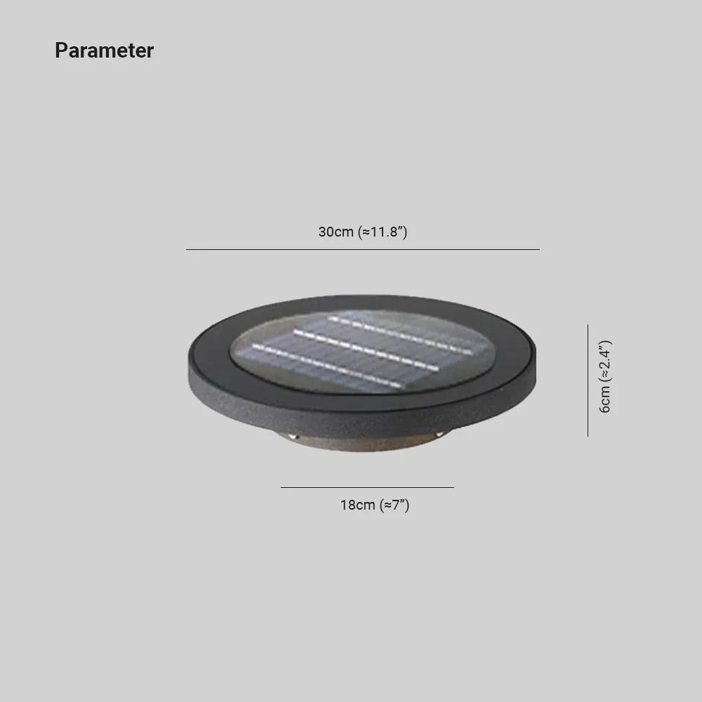 Ray Rund LED Außenleuchte Schwarz Garten/Flur/Terrasse Metall Rasenfläche Solarenergie