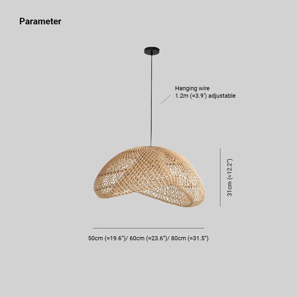 Juno Rustikale Rattan-Pendelleuchte für das Wohnzimmer