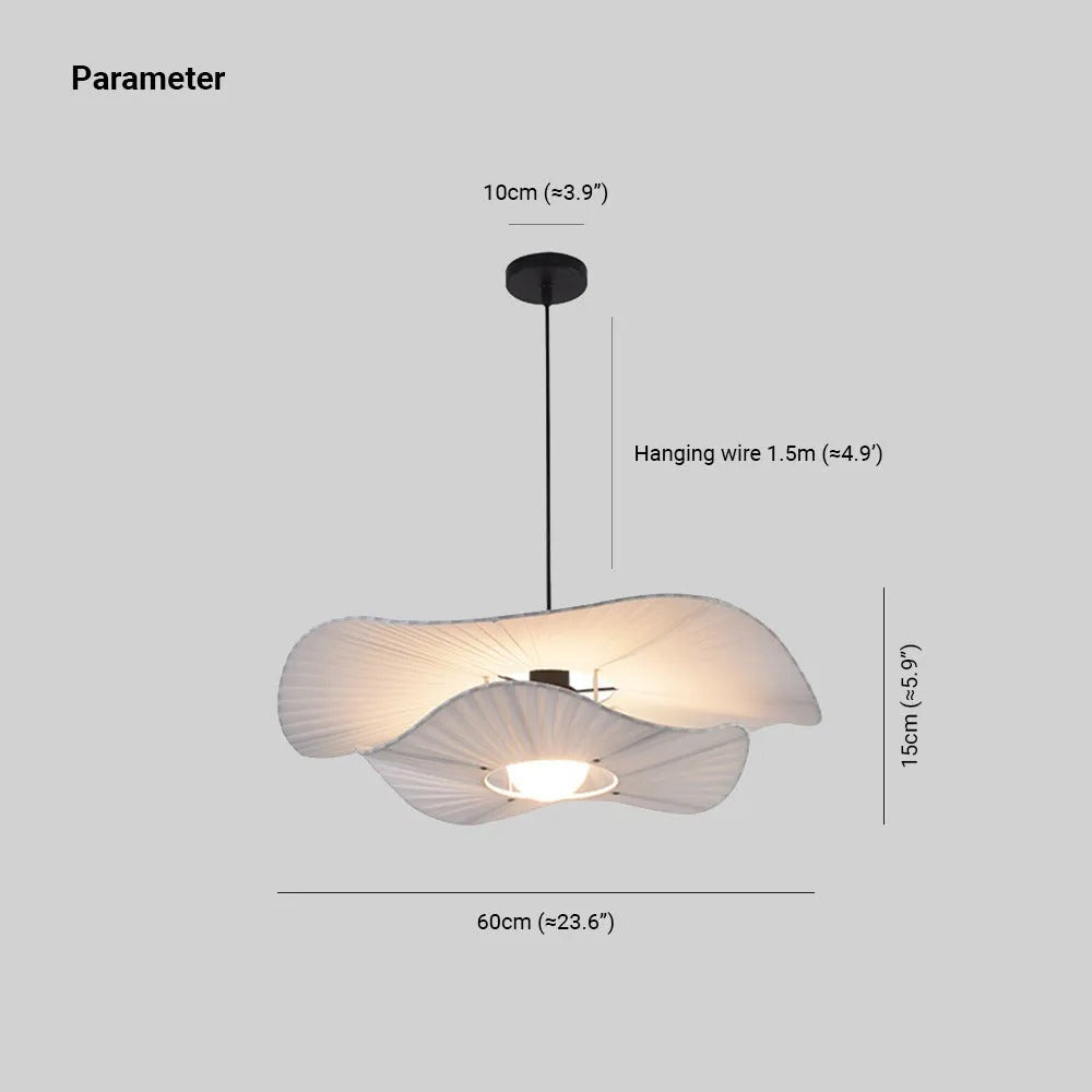 Ritta Moderne LED Pendelleuchte Esszimmer/Schlafzimmer Weiß Stoff
