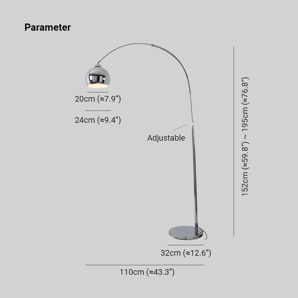 Mira Angelrute Design LED Stehlampe Silber Wohn/Essen/Schlafzimmer Metall