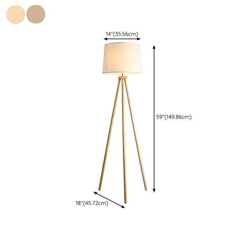 Muto Moderne LED Stehlampe Weiß Wohnzimmer/Schlafzimmer Holz/Stoff