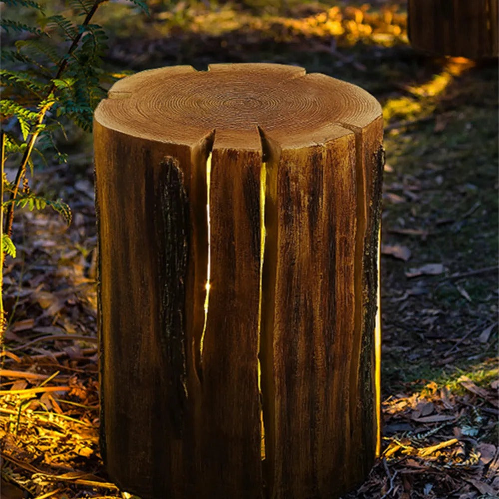 Ray Natürliche Säule Holz LED Stehleuchte Tisch 3 Größe Harz Außen