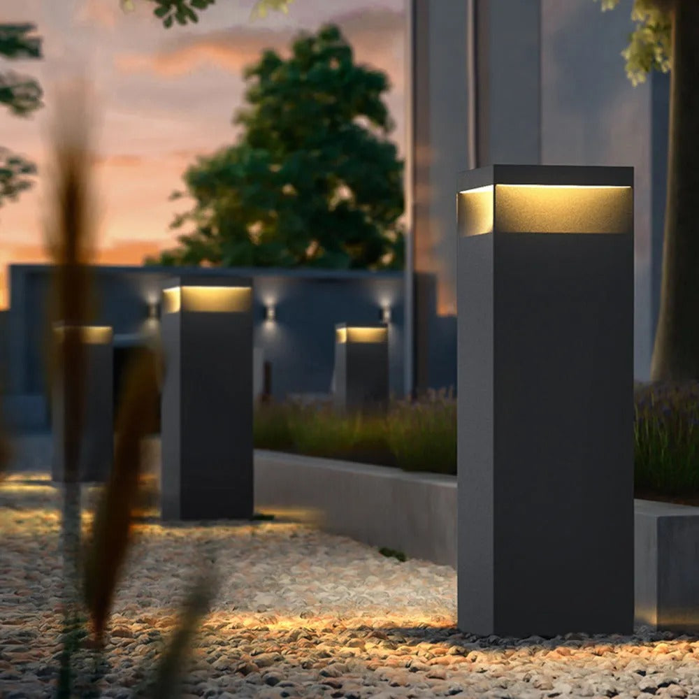 Ray Modern LED Rechteckig Solar Außenleuchte Schwarz Garten/Terrasse Metall