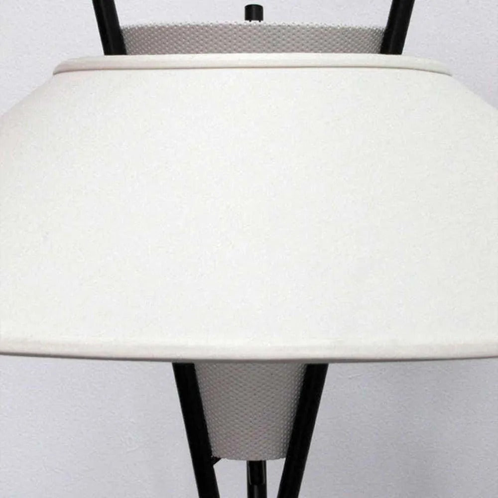 Arisha Modern LED Stehleuchte Tripod Wohnzimmer Schlafzimmer, Weiß, Metall Stoff